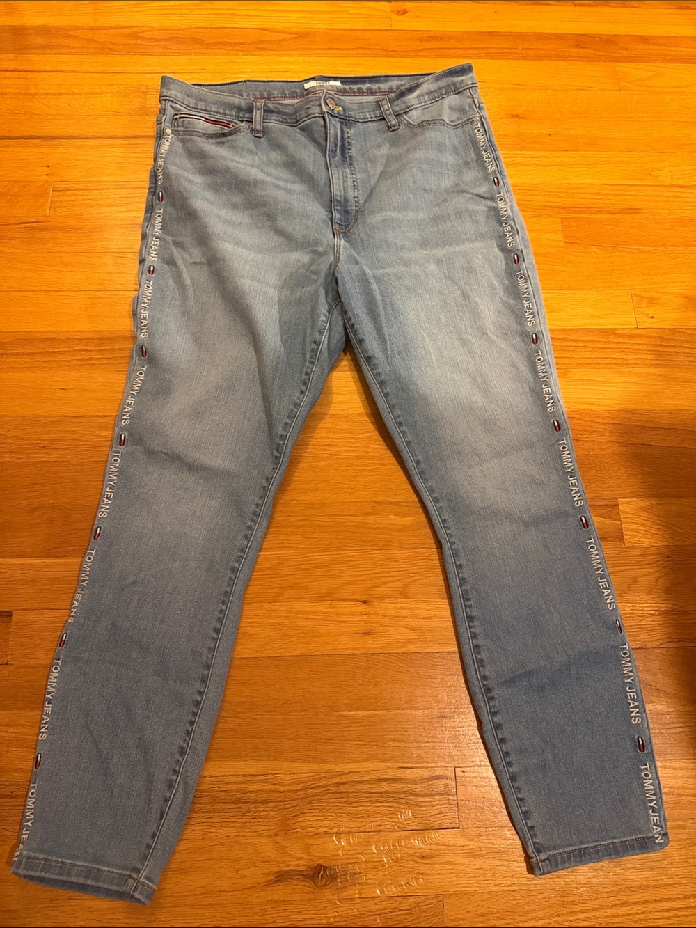 Tommy Hilfiger Light Blue High Rise Skinny Jean with Logo Tape